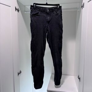 Levis 721 High Rise Skinny Jeans Black Dark Wash Denim Womens 31